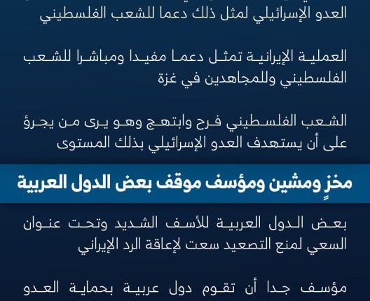 الرد الايراني دعم لفلسطين