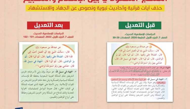 حذف ايات قرآنية عن الجهاد والاستشهاد