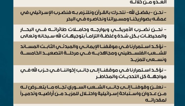 بيان مسيرات ثابتون مع غزة ومستمرون في مواجهة المشروع الصهيوأمريكي